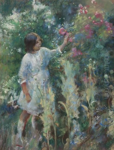 In The Garden Oil Painting by Henry Tonks