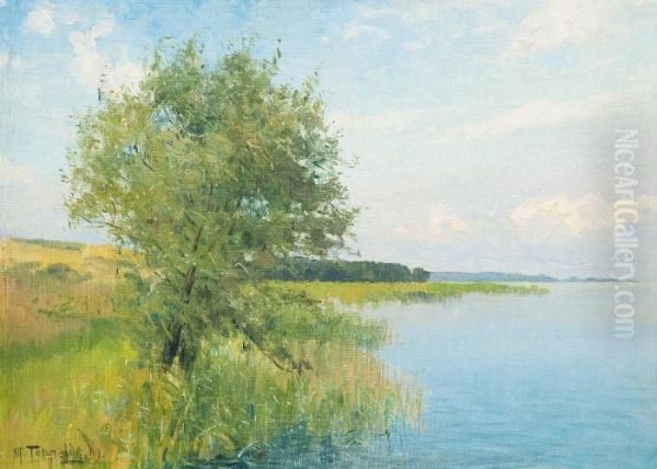 Summer Landscape Oil Painting by Woldemar Toppelius