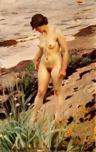 Nude by the Shore 1914 Oil Painting by Anders Zorn