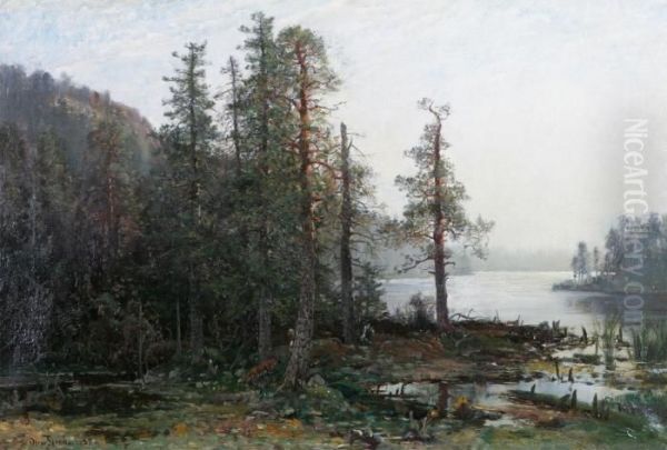 Landskap Med Rav Oil Painting by Oscar Emil Torna