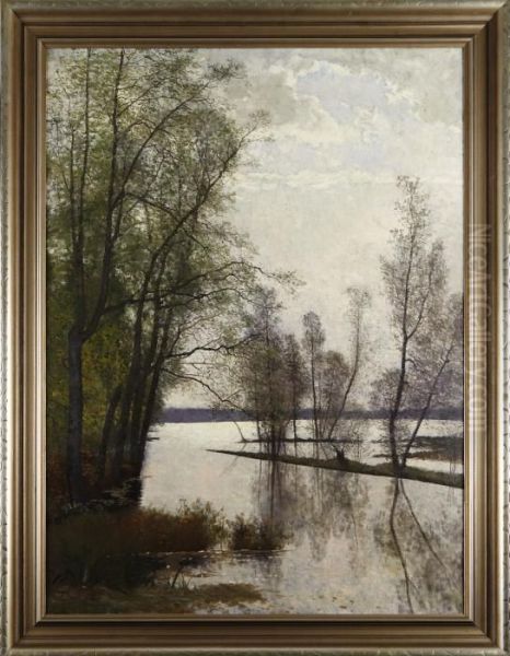 Tillskriven:
Insjolandskap, Oil Painting by Oscar Emil Torna