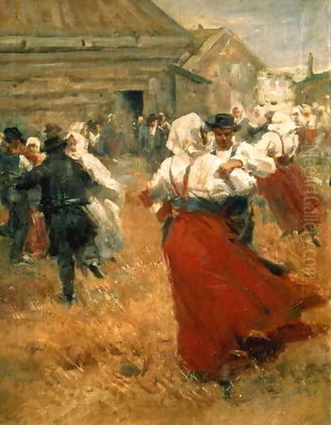 Country Festival 1890s Oil Painting by Anders Zorn