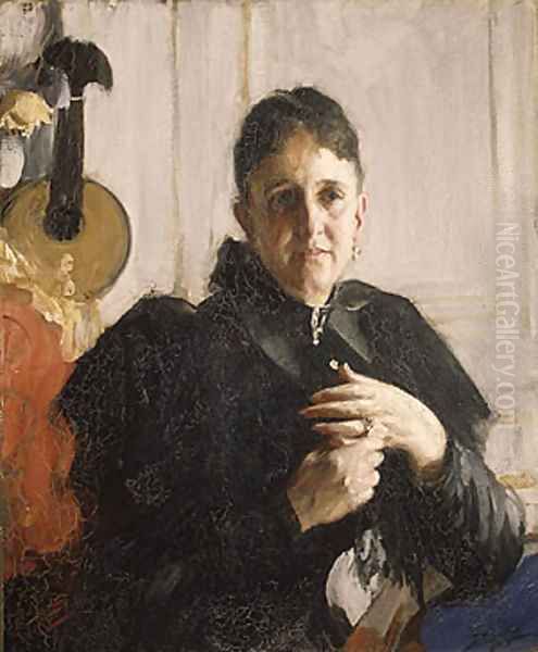 Mrs John Crosby Brown ca 1900 Oil Painting by Anders Zorn