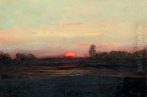 Alfoldi Naplemente Oil Painting by Janos Tornyai