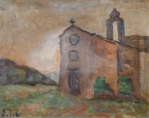 Monasterio De Poblet Oil Painting by Joaquin Torres-Garcia