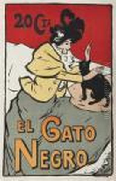 El Gato Negro Oil Painting by Joaquin Torres-Garcia