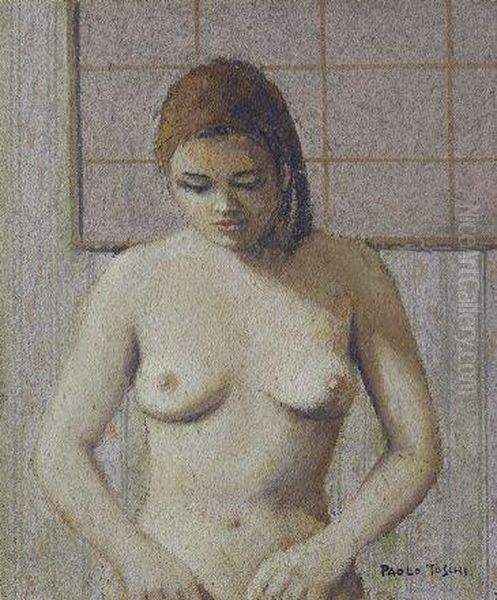 Ragazza Al Bagno Oil Painting by Paolo Toschi