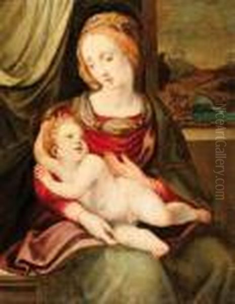 Vierge A L'enfant Oil Painting by Michele di Ridolfo del Ghirlandaio (see Tosini)