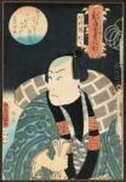 Actor Looking Left Oil Painting by Utagawa Toyokuni Iii