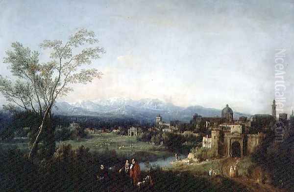 Fantastical Landscape, Vicenza Oil Painting by Francesco Zuccarelli