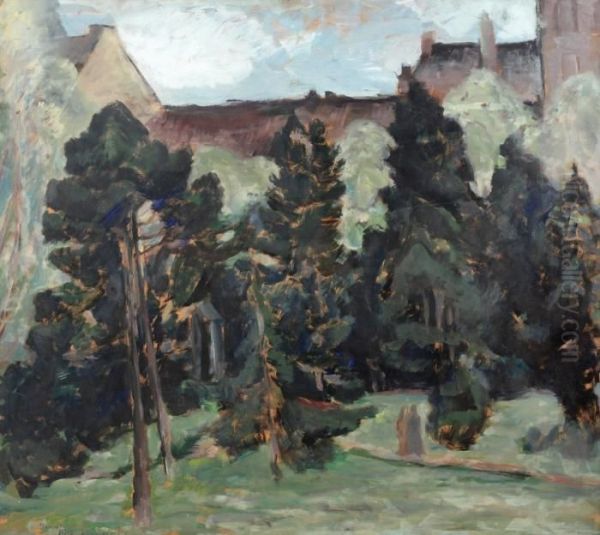 Charles Park I Oil Painting by Jan Trampota