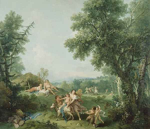 Landscape with the Education of Bacchus Oil Painting by Francesco Zuccarelli