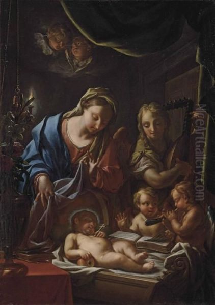 The Madonna And Sleeping Christ Child Oil Painting by Francesco Trevisani