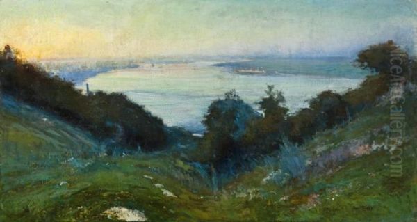 View Of The Dnieper River Oil Painting by Iwan Trusz