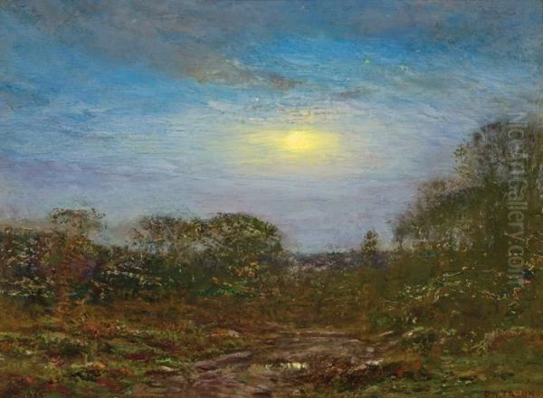 Moonrise Oil Painting by Dwight William Tryon