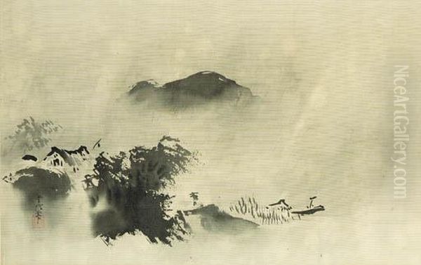 Eight Views Of Xiao And Xiang Oil Painting by Kano Tsunenobu