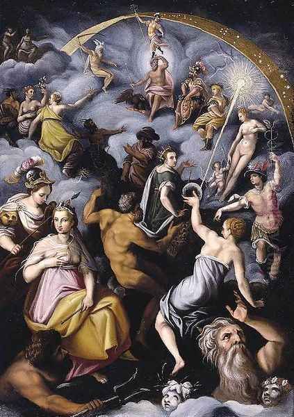 The Assembly of the Gods 1575-76 Oil Painting by Jacopo Zucchi