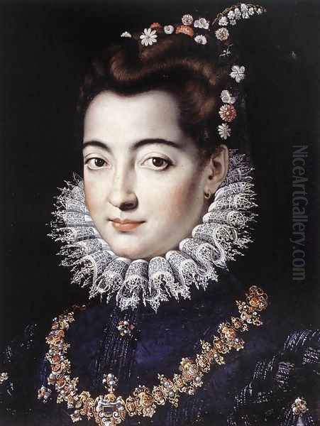 Portrait of a Lady 1570s Oil Painting by Jacopo Zucchi