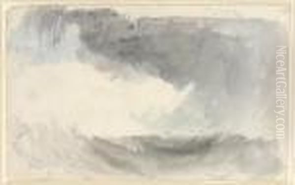 A Storm At Sea, Fingal's Cave Blue Oil Painting by Joseph Mallord William Turner