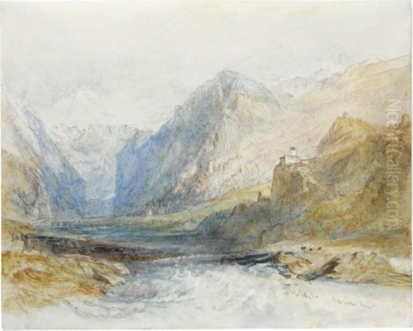 The Domleschg Valley, Looking North To The Gorge At Rothenbrunnen Oil Painting by Joseph Mallord William Turner