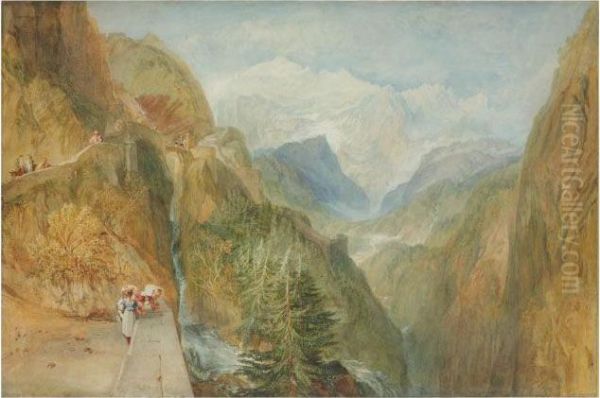 Mont Blanc From Fort Roch, Val D'aosta Oil Painting by Joseph Mallord William Turner