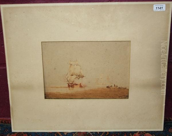 Man O War And Other Shipping Oil Painting by Joseph Mallord William Turner