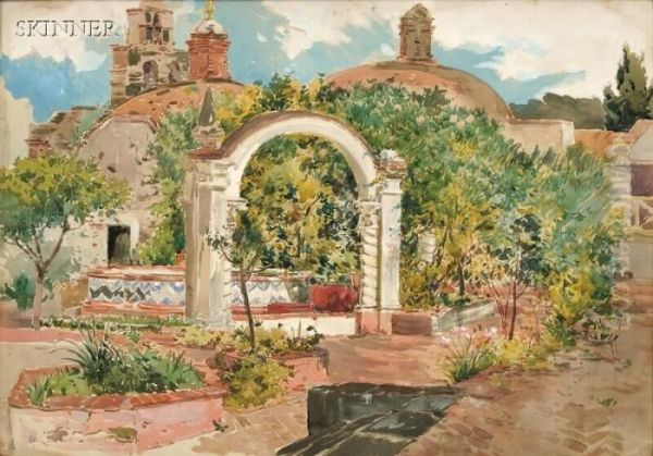 A Garden In Mexico Oil Painting by Ross Sterling Turner