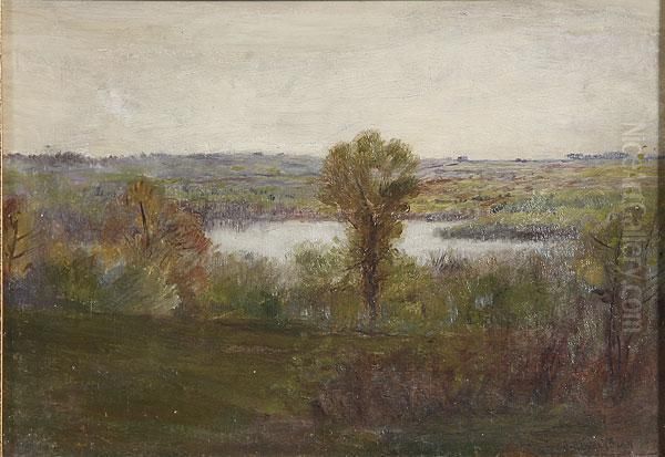 Expansive Spring Landscape Oil Painting by John Henry Twachtman