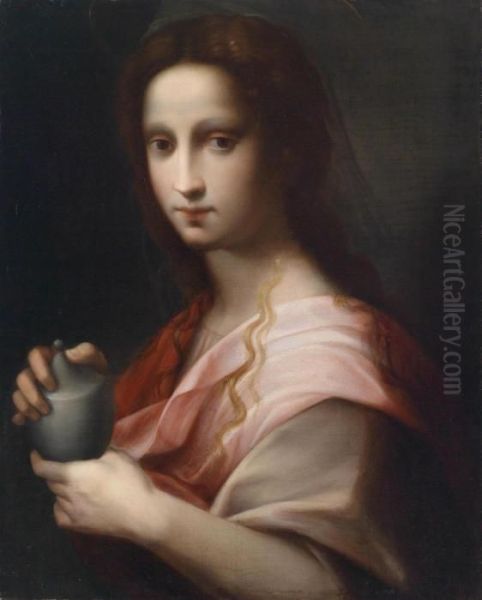 Saint Mary Magdalene With The Ointment Jar Oil Painting by Domenico Puligo