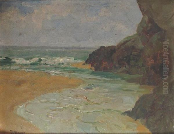 Fels Und Meer Belle-ile Bretagne Oil Painting by Julius Ullmann