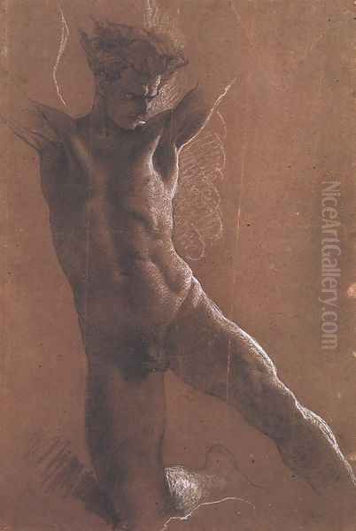 Demon 1878 Oil Painting by Mihaly von Zichy