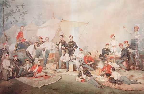 Hussar's Carouse, 1873 Oil Painting by Mihaly von Zichy