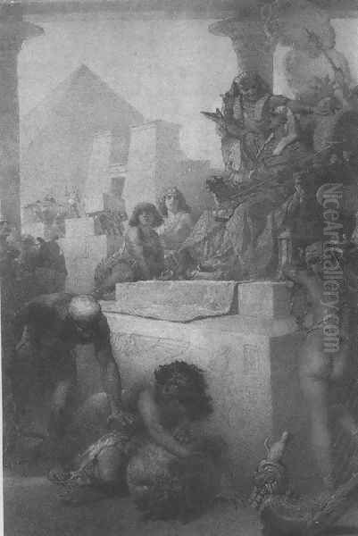 Illustration to Imre Madachs The Tragedy of Man- In Egypt Scene 4 1887 2 Oil Painting by Mihaly von Zichy