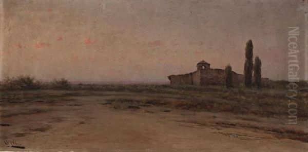 Paisaje Oil Painting by Modesto Urgell y Inglada