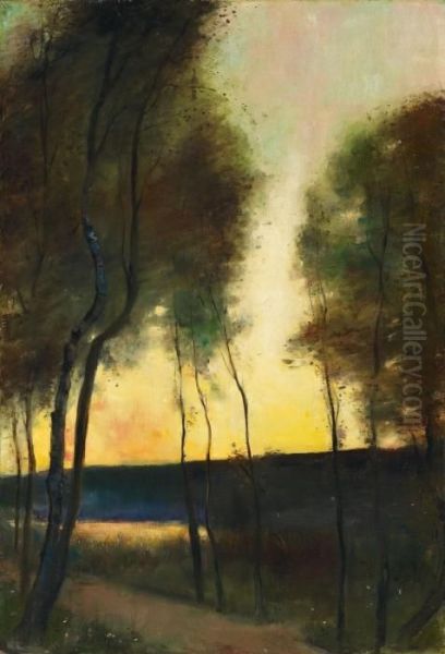 Herbststimmung Am Grunewaldsee Oil Painting by Lesser Ury