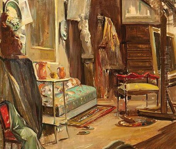 El Estudio Oil Painting by Antoni Viadera Utrillo