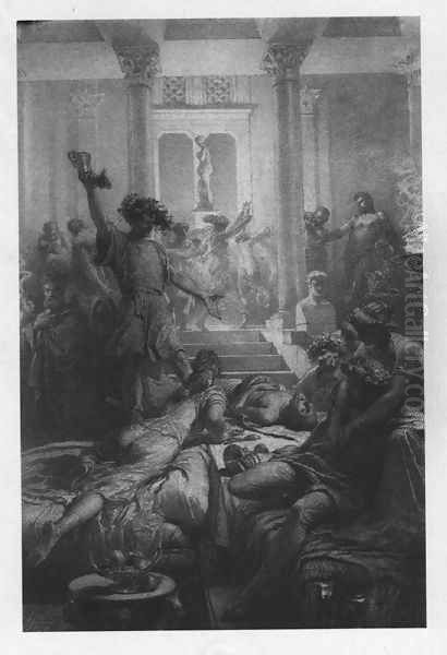 Illustration to Imre Madachs The Tragedy of Man- In Rome Scene 6 1887 Oil Painting by Mihaly von Zichy