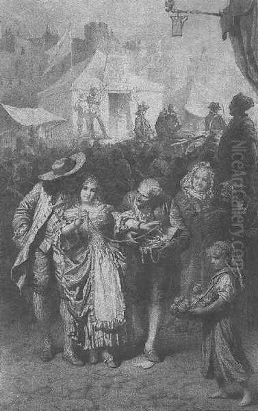 Illustration to Imre Madachs The Tragedy of Man- In London Scene 11 1887 Oil Painting by Mihaly von Zichy