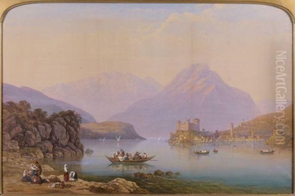 Vue Presumee Du Lac De Lucerne Oil Painting by Charles Vacher