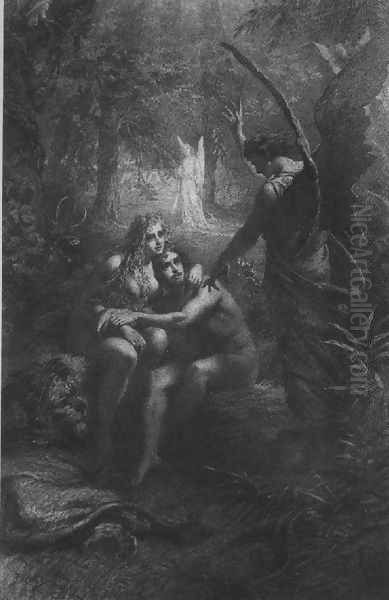 Illustration to Imre Madachs The Tragedy of Man- In the Paradise Scene 2 1887 Oil Painting by Mihaly von Zichy