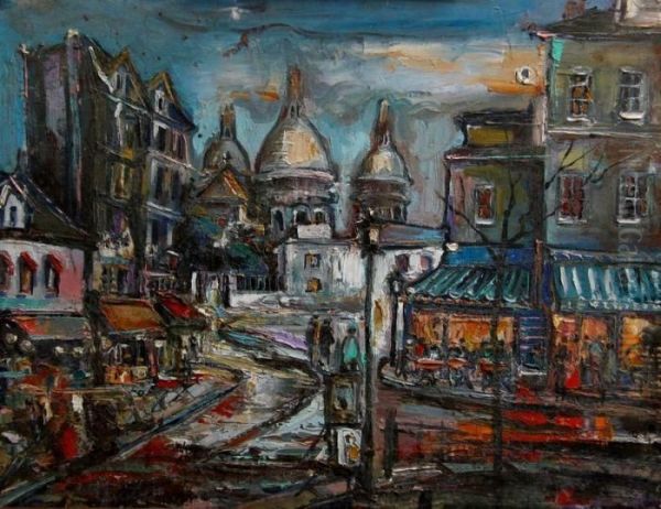 La Place Du Tertre A Montmartre Oil Painting by Paul Valery