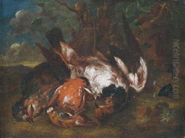 Jagdstilleben Mit Erlegten Vogeln Oil Painting by Dirk Valkenburg