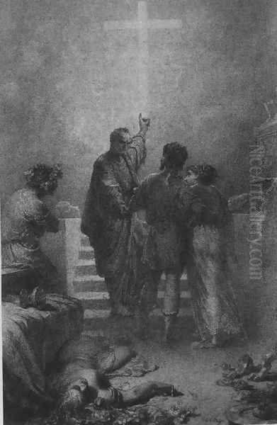 Illustration to Imre Madachs The Tragedy of Man- In Rome Scene 6 1887 3 Oil Painting by Mihaly von Zichy