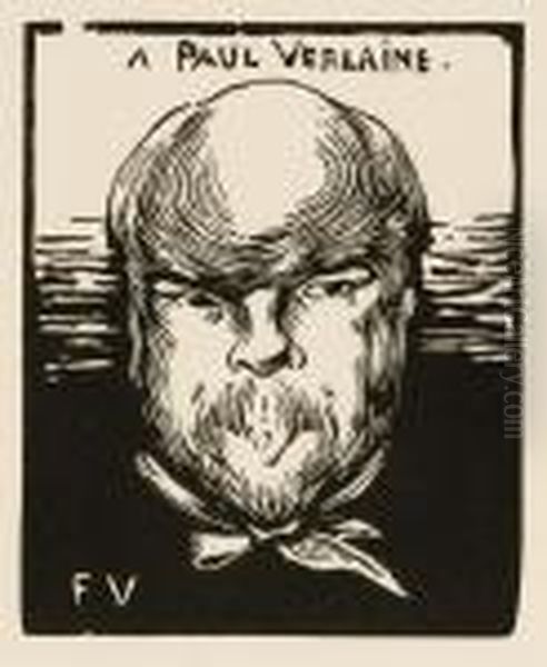 A Paul Verlaine. - A Schumann Oil Painting by Felix Edouard Vallotton