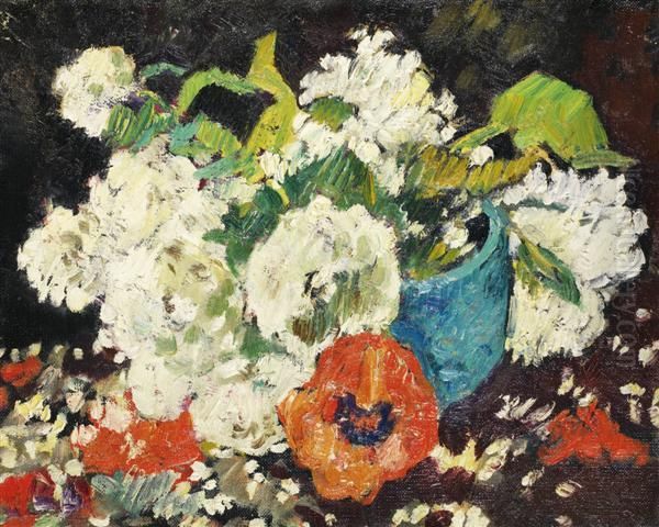 Anemones Au Pot Bleu Oil Painting by Louis Valtat