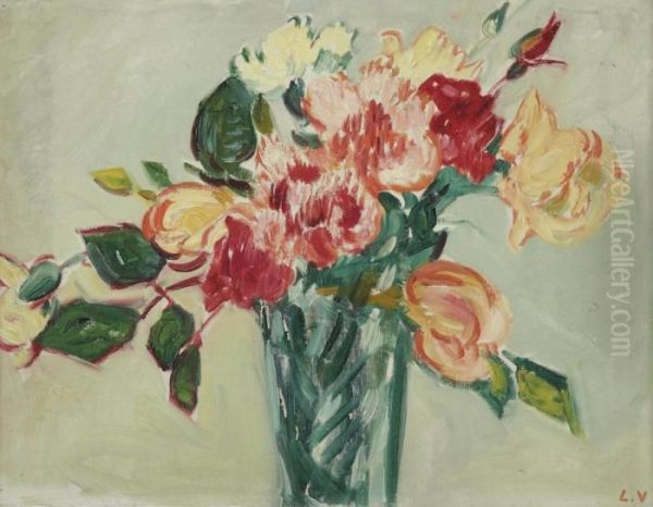 Vases De Roses Oil Painting by Louis Valtat