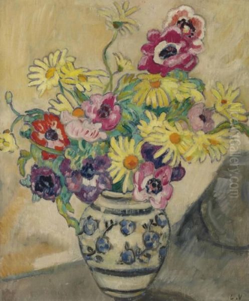 Anemones Et Marguerites Jaunes Oil Painting by Louis Valtat