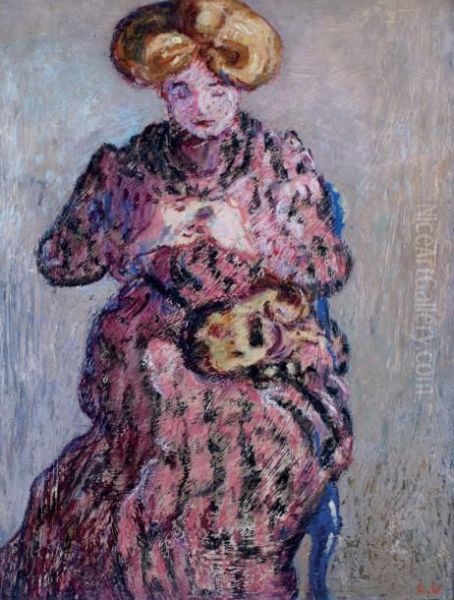 Suzanne Au Chat Oil Painting by Louis Valtat