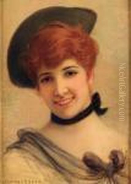 Portrait D'une Elegante Oil Painting by Jan van Beers