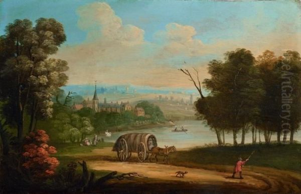 Weite Landschaft Mit Fuhrwerk Oil Painting by Jan Peeter Van Bredael D. J.